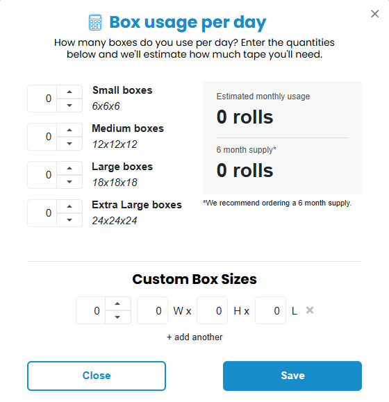Use Tape Jungle's built-in usage estimator.