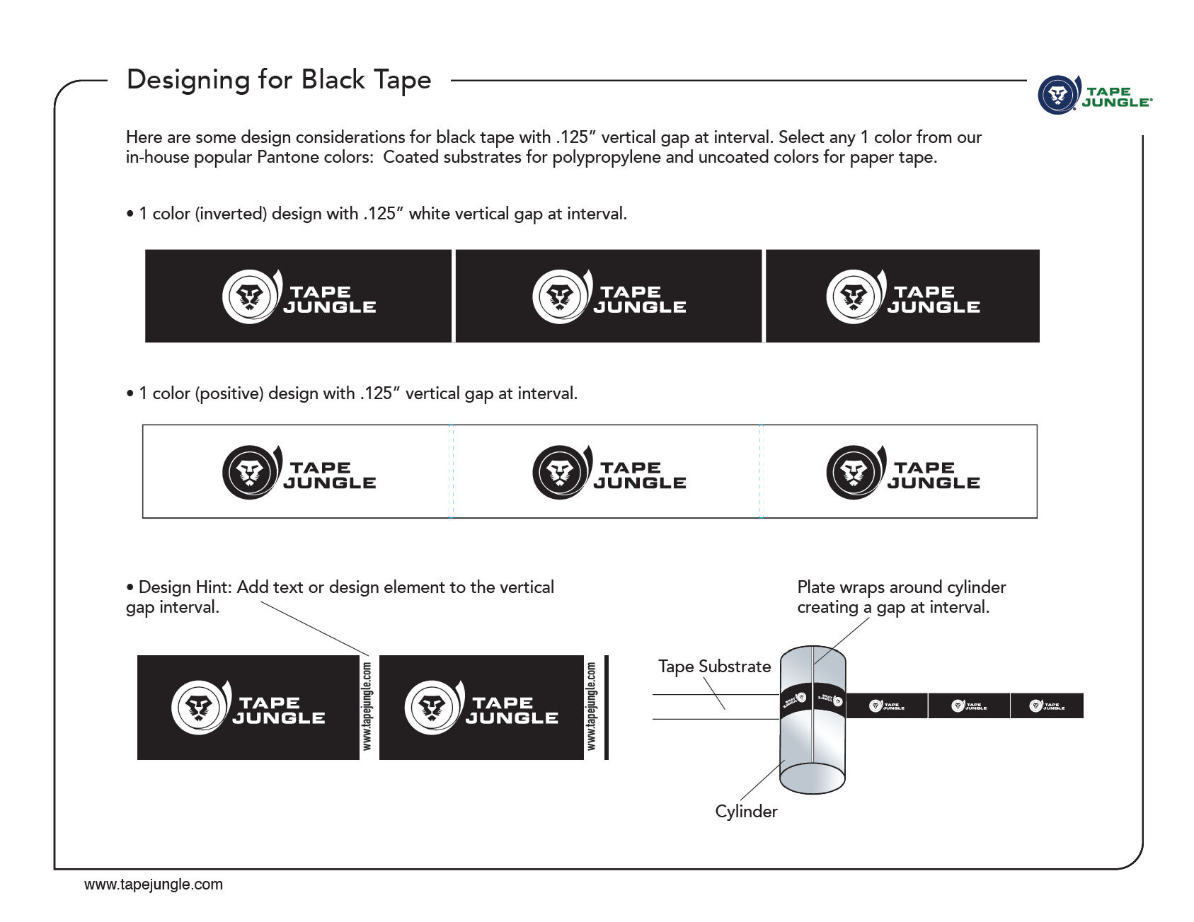 Black and white custom printed tape suggestions from Tape Jungle.