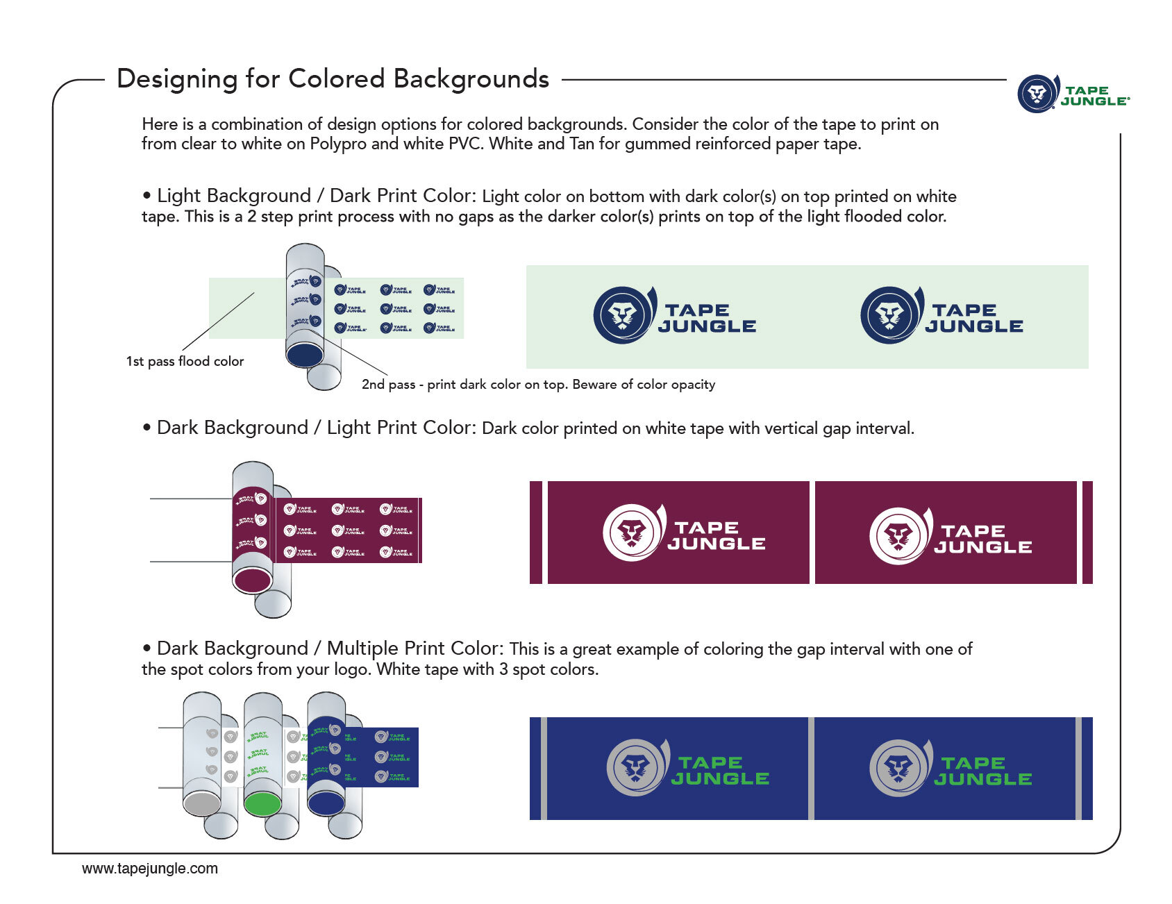 Background syle options for Tape Jungle's tape customizer.