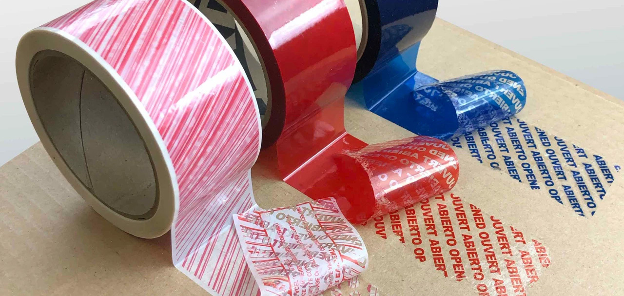 Bi-lingual tamper evident packing tape from Tape Jungle.